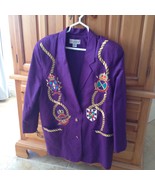 purple blazer nautical motif by adam Douglas size 12 - $64.99