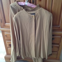 2 piece set blouse & pants by designer Ellen Fig size 6 golden mustard color - $99.99