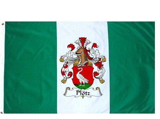 4crests - Plötz coat of arms flag / family crest flag