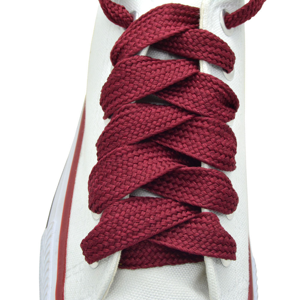 maroon flat shoelaces