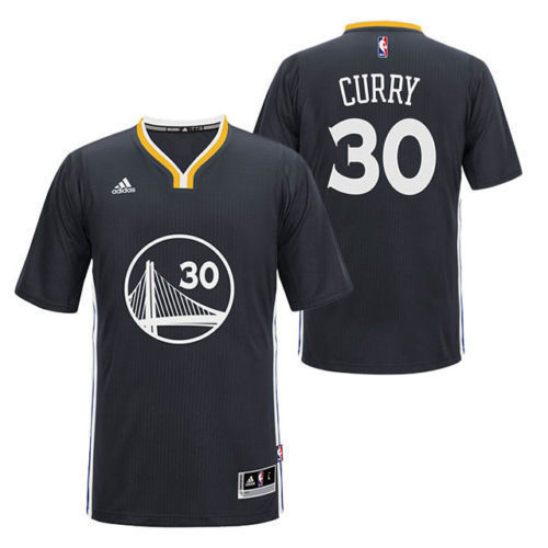 Stephen Curry #30 Golden State Warriors Sleeves Black Alternate Jersey ...
