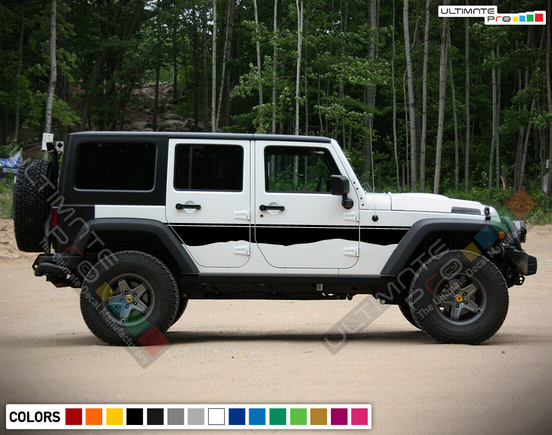 2x door Decal Vinyl Stripes for Jeep Wrangler Pattern Sticker Skirt