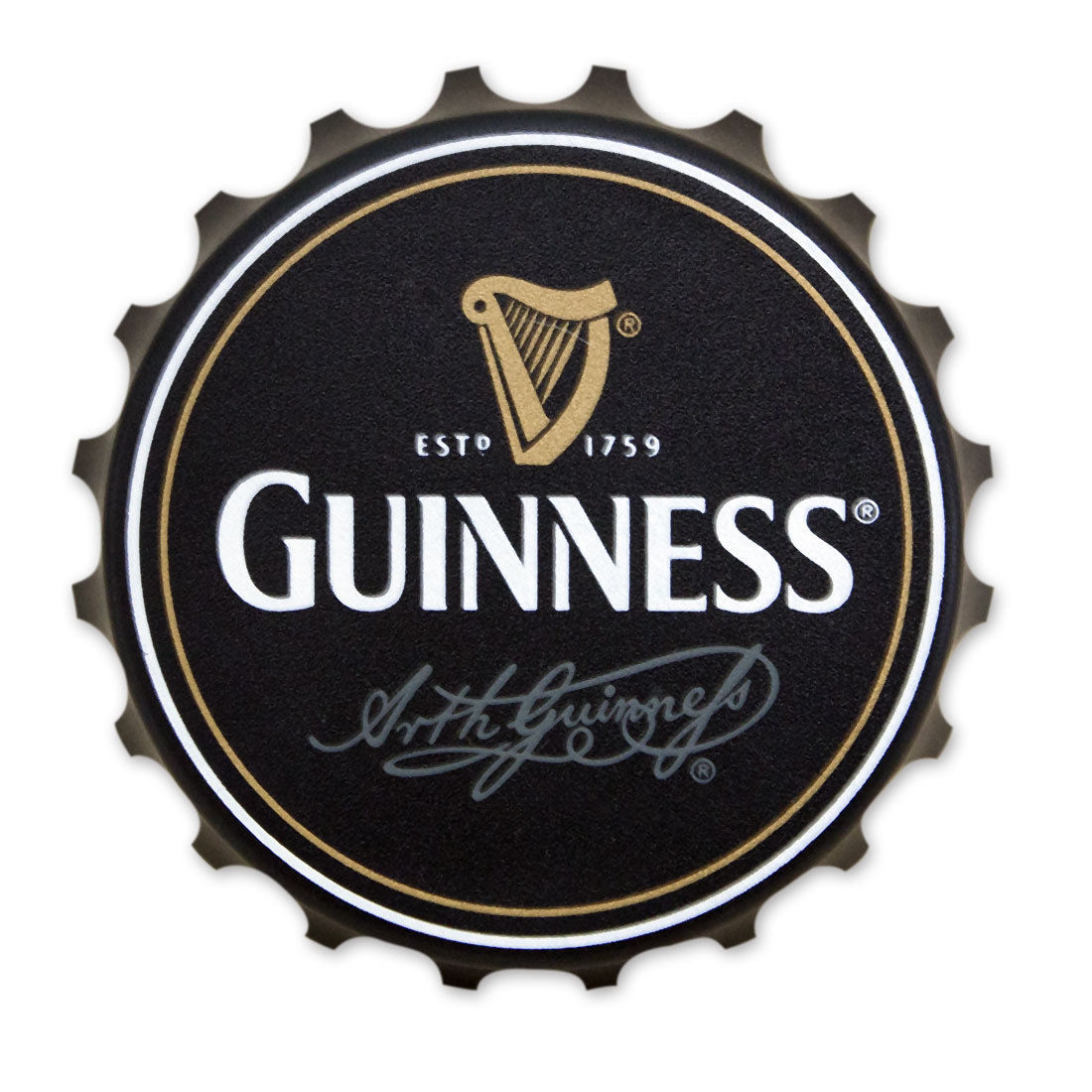 Guinness Bottle Cap Bottle Opener Black Openers