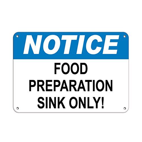 Notice Food Preparation Sink Only Hazard Sign Notice Signs Aluminum