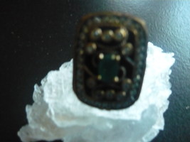 PARANORMAL PHARAOHS DJINN  RING SIZE 7.5 white topaz and emeralds - $300.00