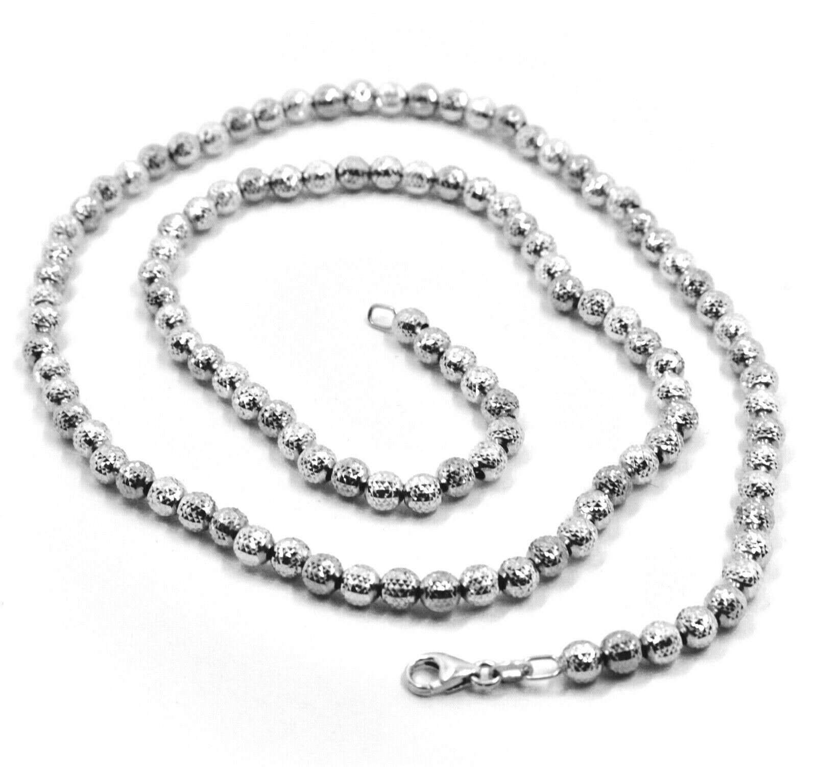18K White Gold Balls Chain Worked Spheres and similar items