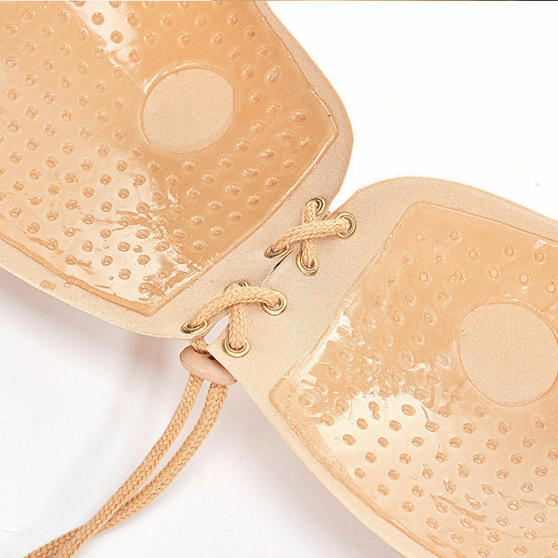 [C-Cup] Nude Tan Women"s Adjustable Invisible Sticky Magic Push Up Bra 2-Pack - Bras & Bra Sets