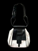 Leather Nylon Hogan Women Black/Off White Handbag Bag Purse Dust Made in Italy image 1