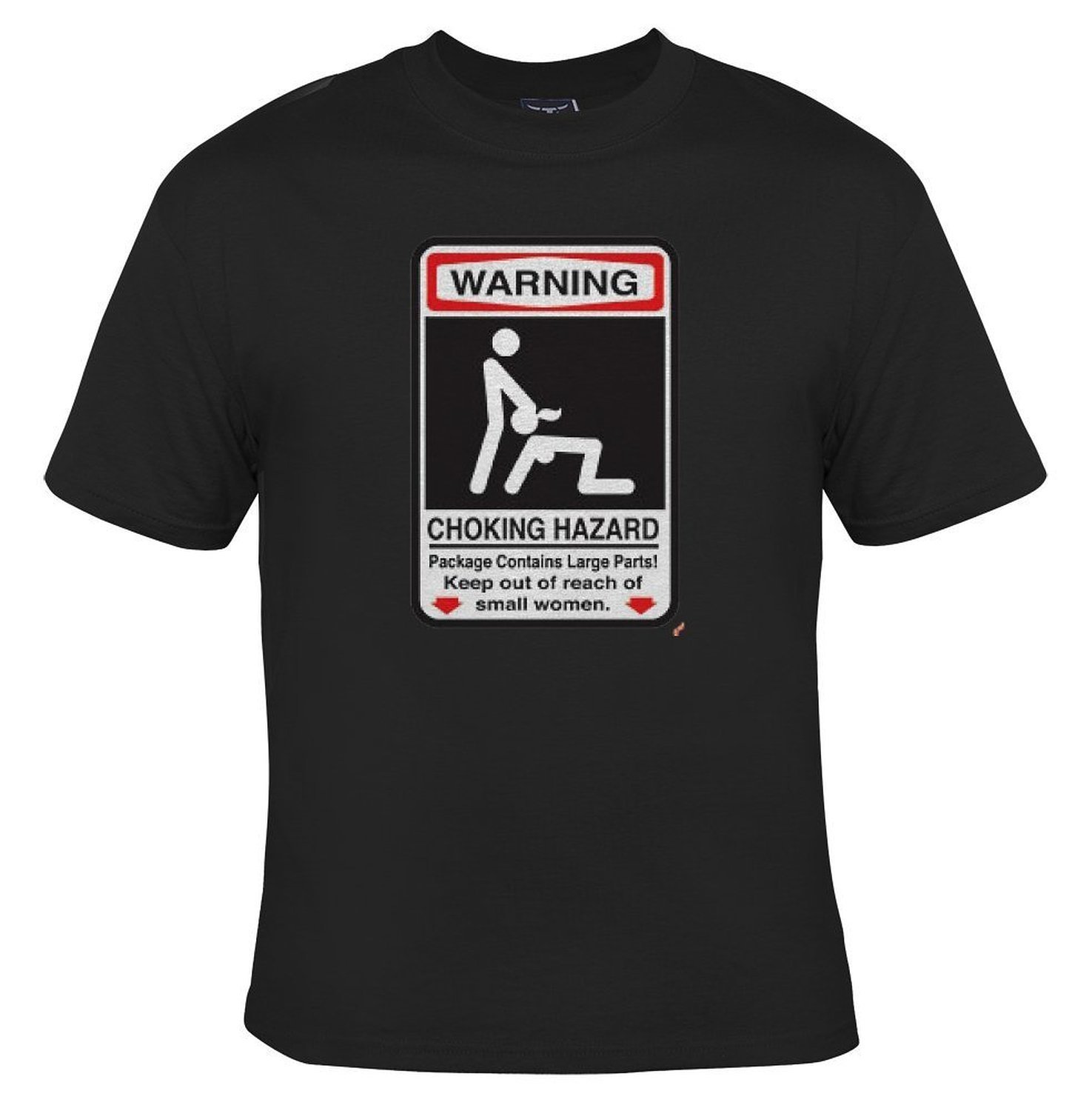 Warning Choking Hazard Funny T-shirt High Quality Ultra Cotton Tshirt (Black,...