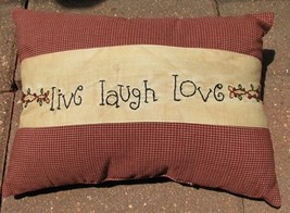 01-2940 Love Live Laugh Primitive Pillow - $14.95