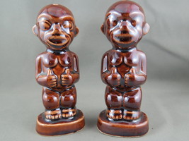 Vintage Kon Tiki Salt and Pepper Shakers - Tiki Baby with Thumbs Up - By... - $45.00