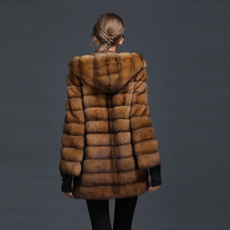 Sable Fur Coat hooded mexa - Coats & Jackets