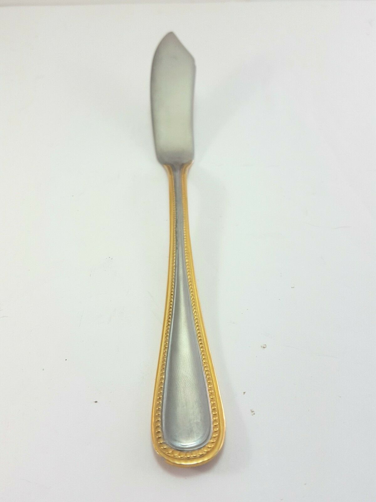 International Silver Royal Bead Gold Master Butter Knife Stainless Gold