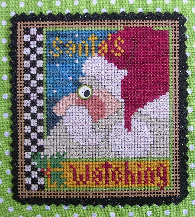 Santa's Watching Christmas Kit santa cross stitch kit Val's Stuff