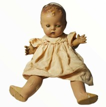 Vintage Composite Horsman 16&quot; Creepy Gothic Baby Doll Scary Horror Hallo... - $128.70