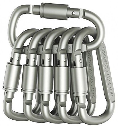 Outmate 6 Pcs Aluminum D-ring Locking Carabiner Light But Strong