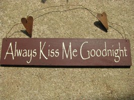  68616M-Always Kiss Me Goodnight  Wood Hanging Sign metal star - $4.95