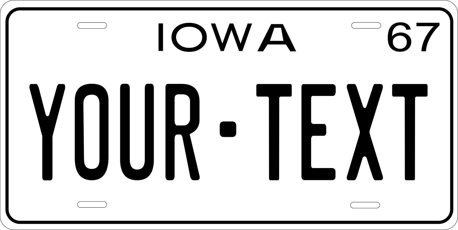 Iowa 1967 Personalized Tag Vehicle Car Auto License Plate Car & Truck