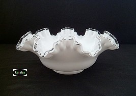 Fenton Silver Crest Bowl 10 In. Double Crimped 7224 - $31.50