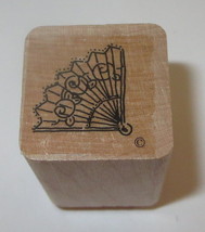 Victorian Fan Rubber Stamp Close To My Heart Wood Mounted Roses Flowers  - $3.58