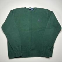 Vintage 90s Polo Ralph Lauren Embroidered Pony Sweater Forest Pine Green... - $34.48