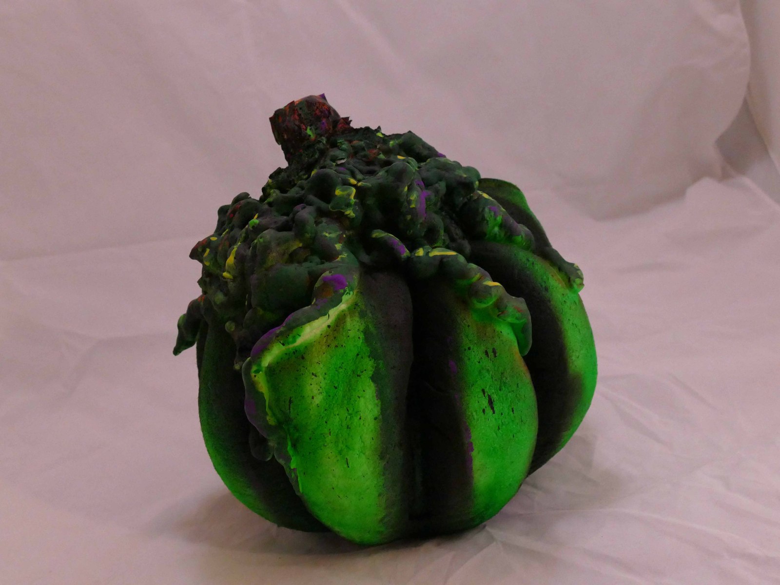 Handmade Fantasy Foam Pumpkin 10 inch Green Halloween Prop Props