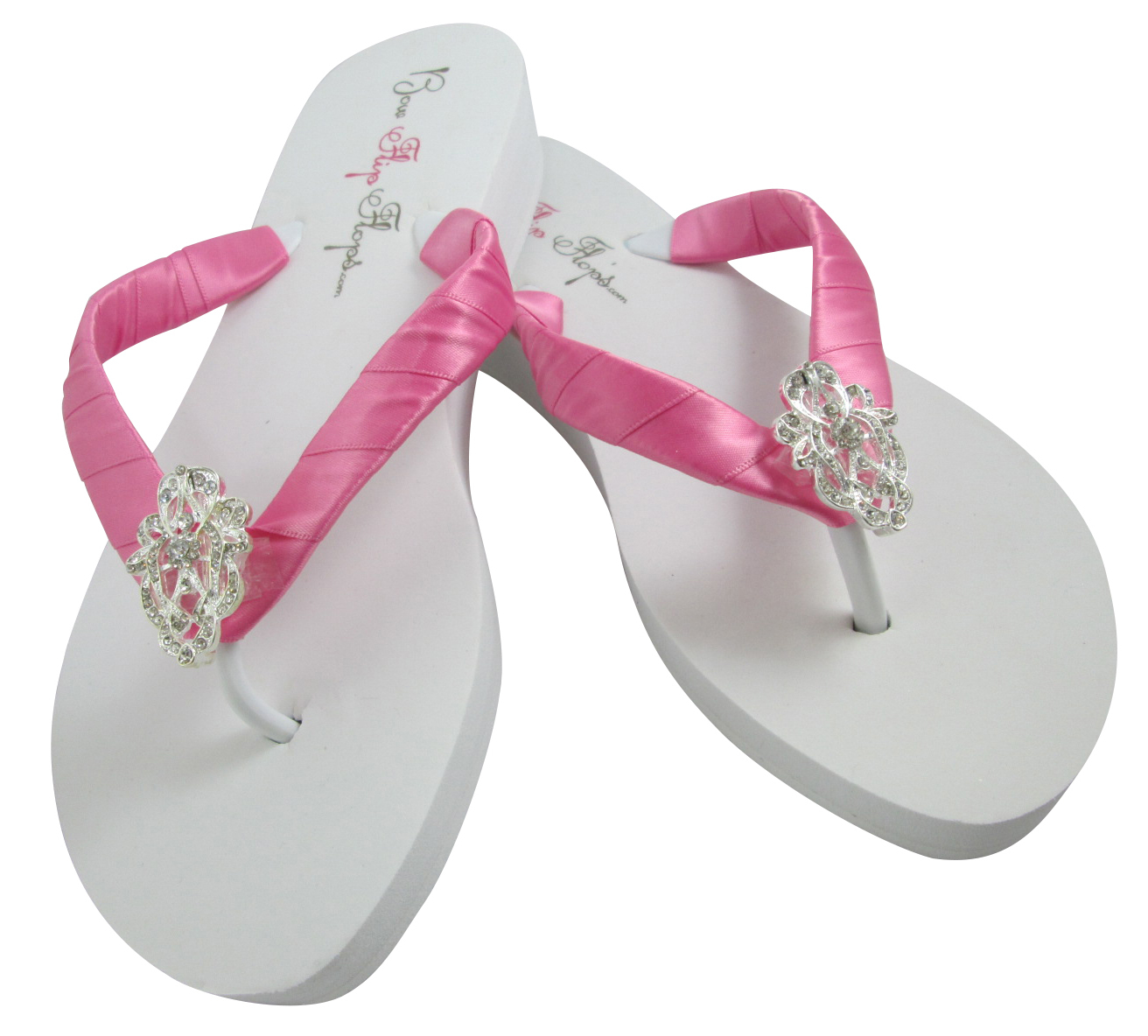 hot pink wedge flip flops