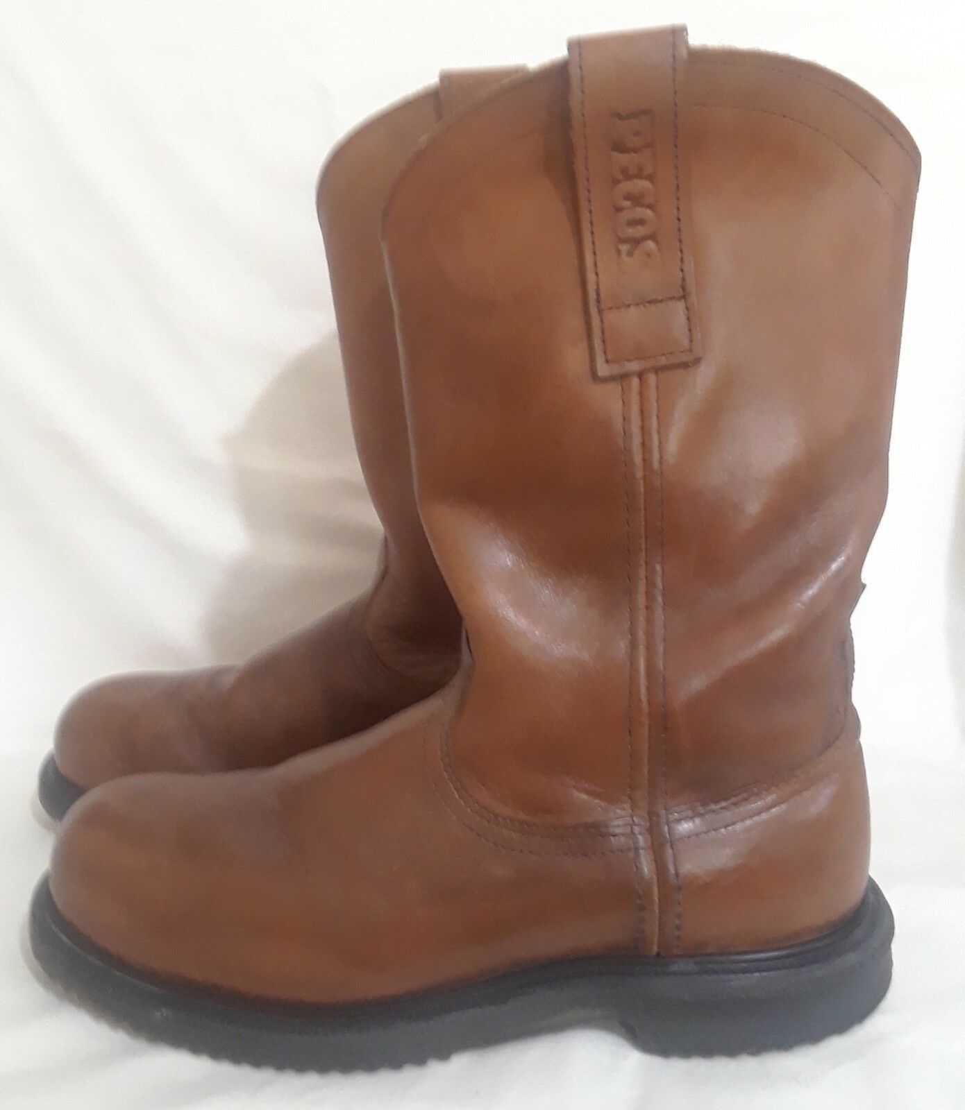 Red Wing Work Boots Steel Toe Brown Leather Pecos Non Marking Sole 4210 ...