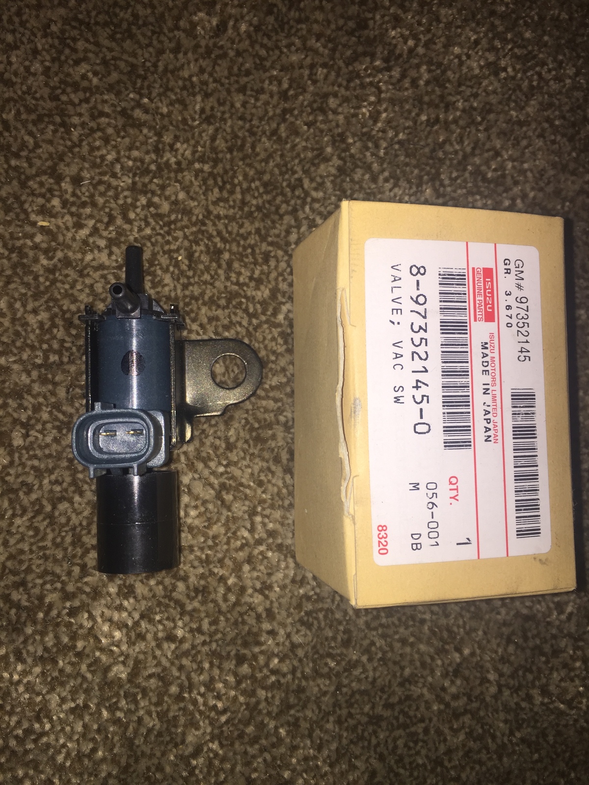 ISUZU / GM VACUUM SWITCH VALVE / PART 8973521450 Commercial Truck Parts