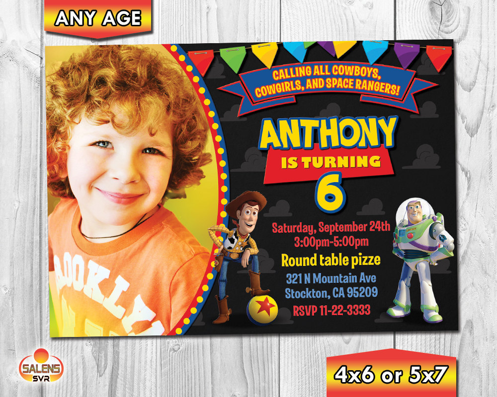 Toy Story Photo Birthday Party Invitation / Toy Story Invitation - $8.99
