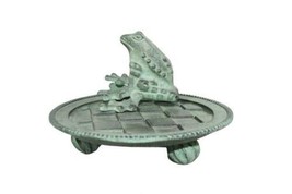 New Mackenzie Childs Metal Decorative Footed Frog Stand Planter Garden image 2