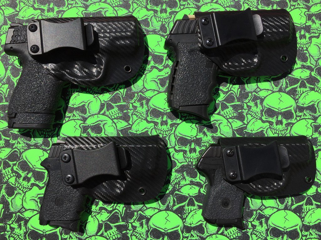 Ruger LCP .380 IWB Kydex Holster [Right, Black, Viridian Laser