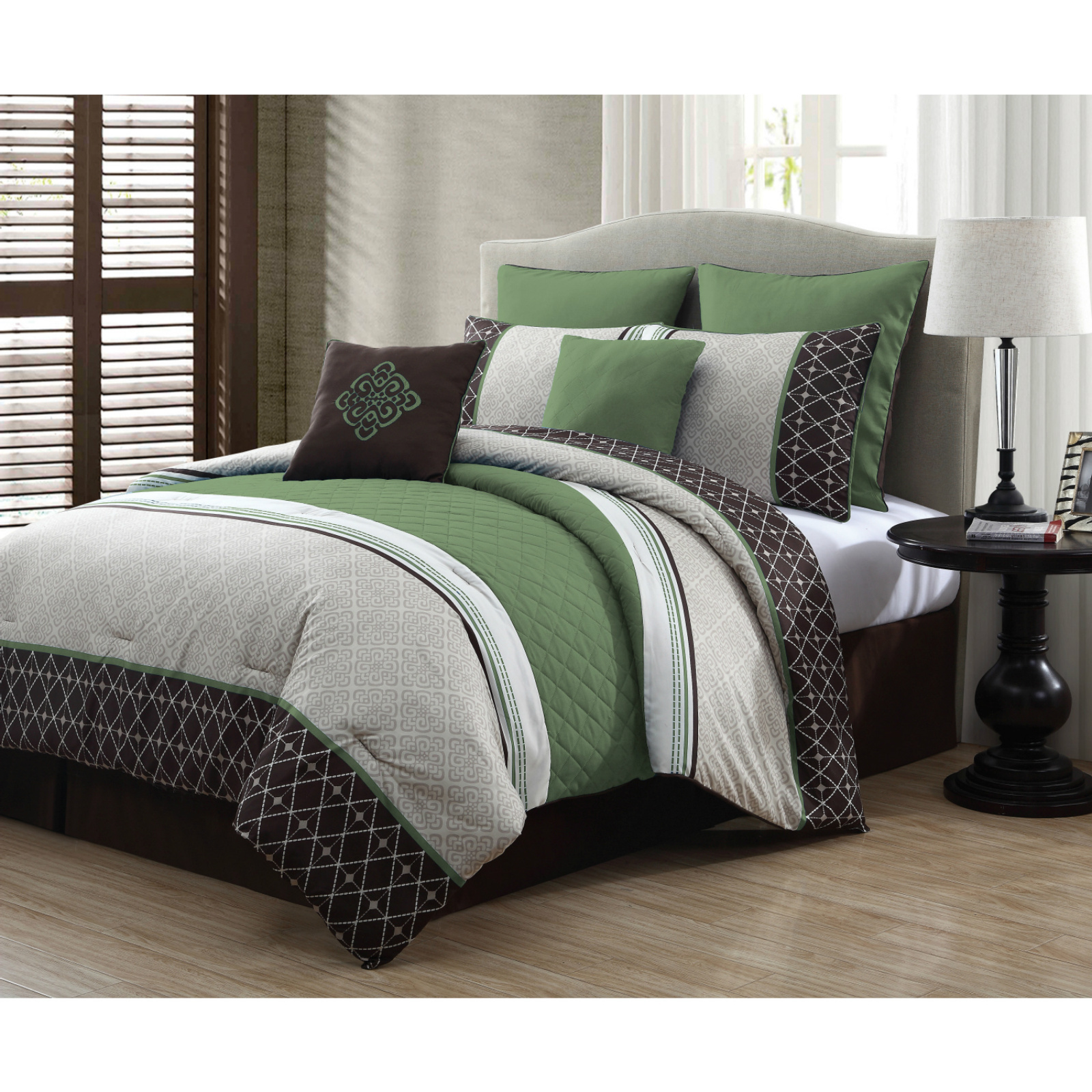 Cute Queen Comforter Set Adult King Size Green Red And