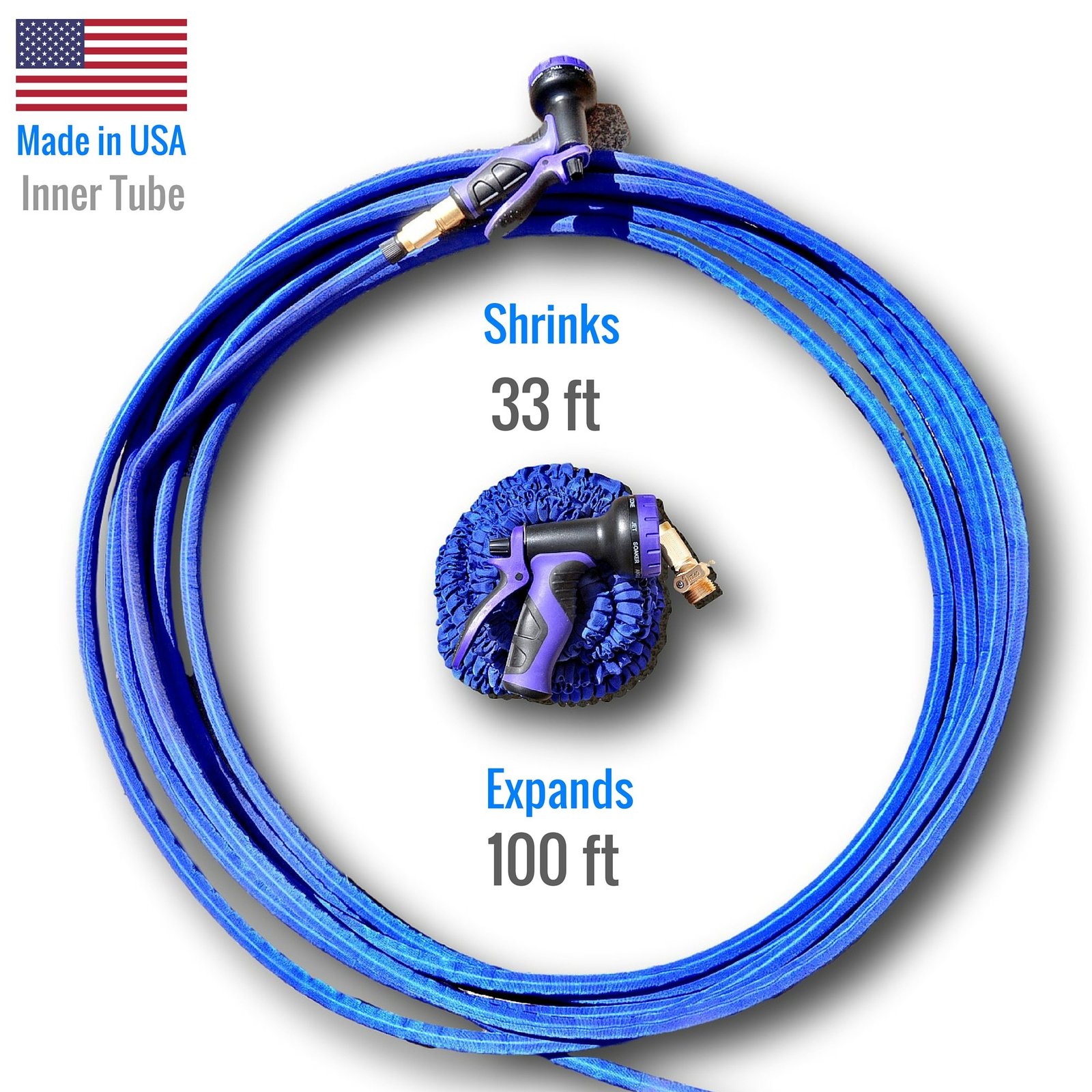World's Strongest 100ft Expandable Garden Hose MADE IN USA inner tube