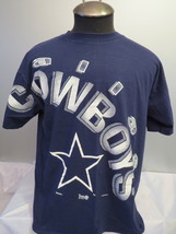 Dallas Cowboys Shirt (VTG) -Front Big Script Graphic -By Starter - Men's Large - $65.00