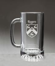 Rogers Irish Coat of Arms Glass Beer Mug (Sand Etched) - $27.72