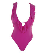 Bar III Orchid Ruffle Cross - back Cheeky One Piece Swimsuit Size M - $11.20