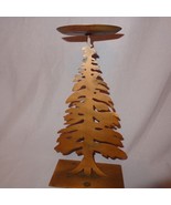 Tree Evergreen Metal Candle Holder Christmas Rustic Copper Tone 10&quot; Prim... - $19.99