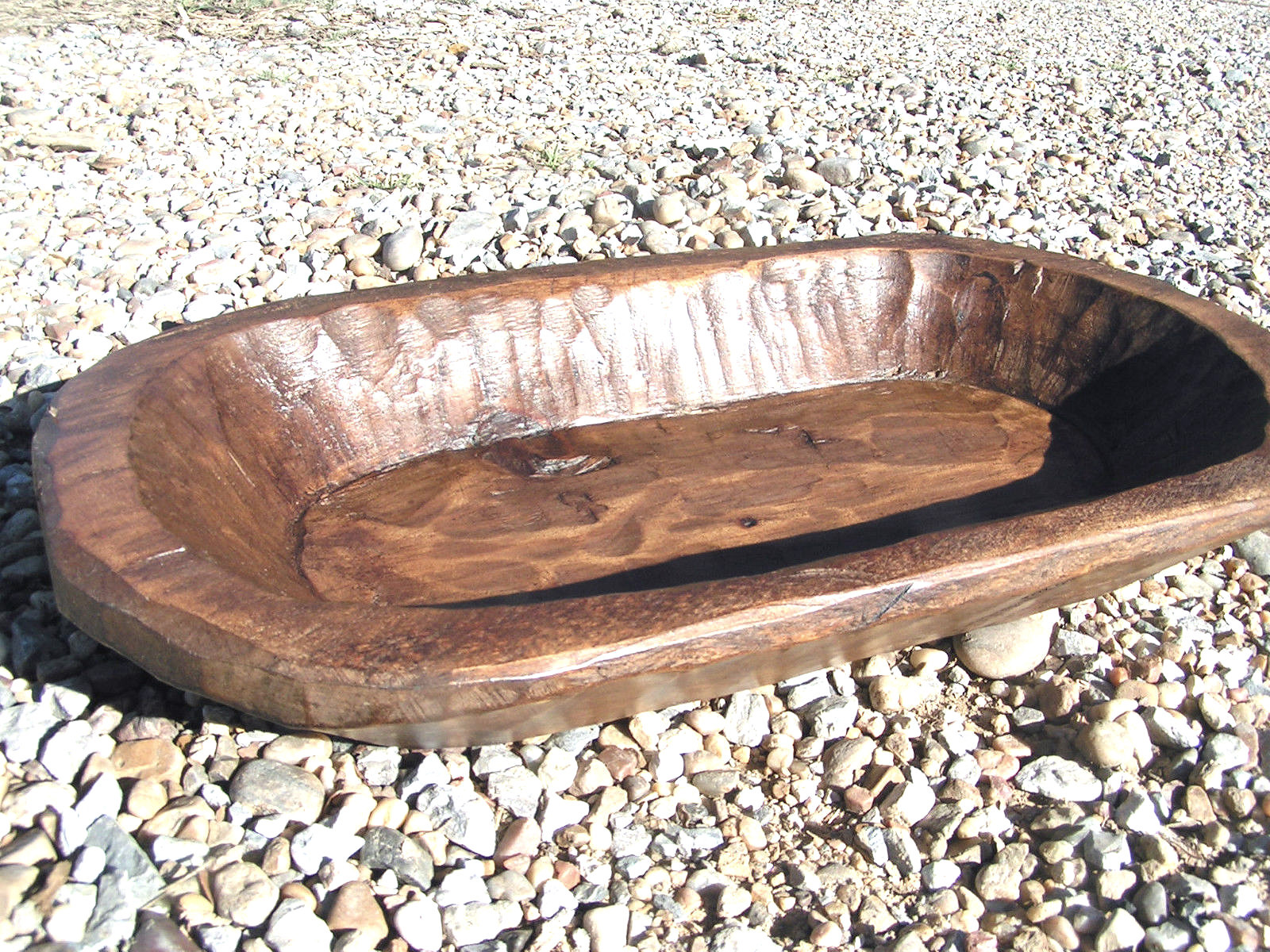 Hand Carved Wooden Dough Bread Bowl Primitive wood TRENCHER 0769 bz