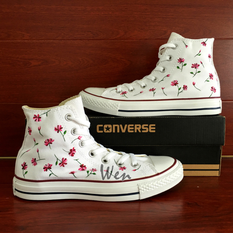 Floral Flower Converse All Star Hand Painted Canvas Shoes Design Unisex Sneakers