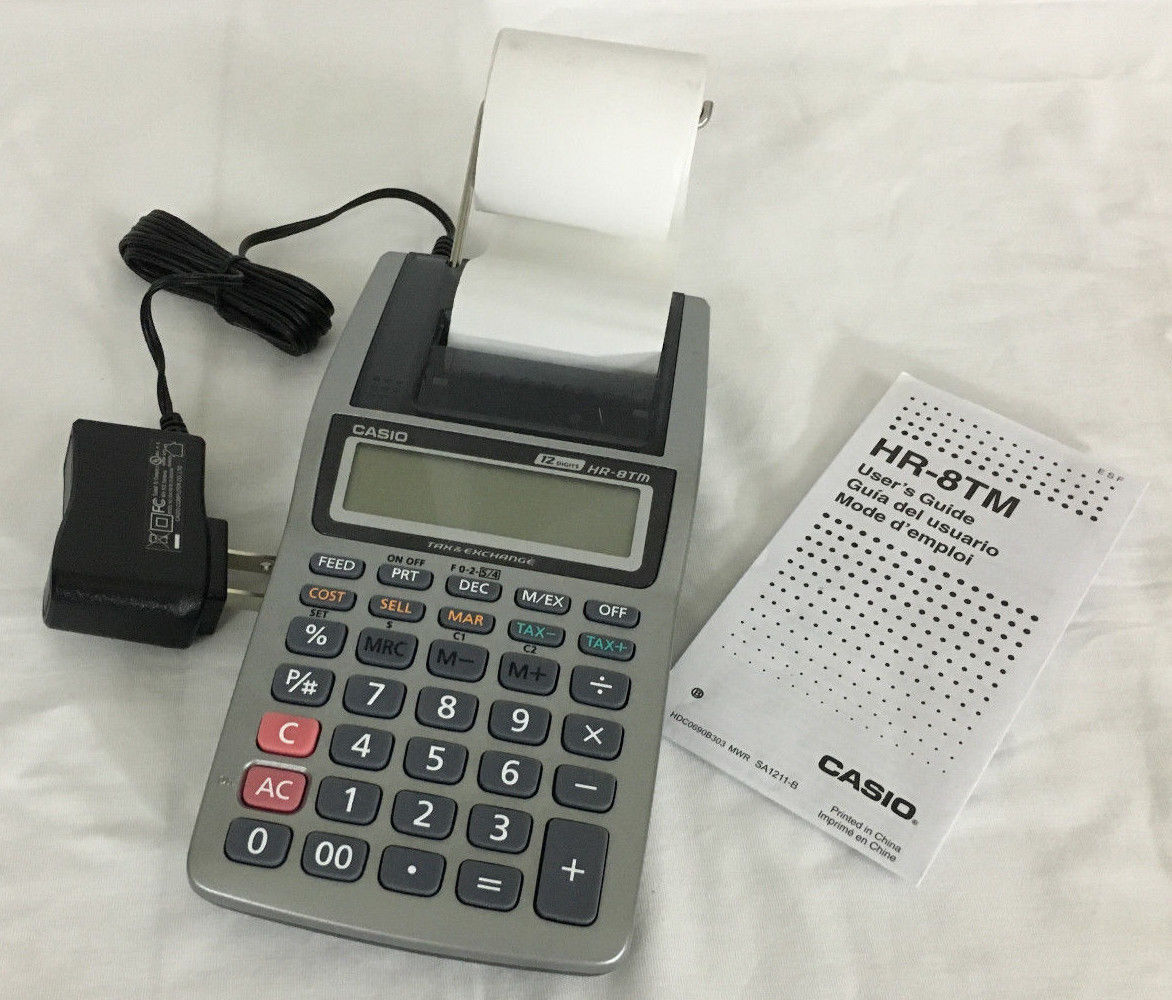 Casio Hr 8tm Printing Calculator 12 Digits With Power Cord Calculators