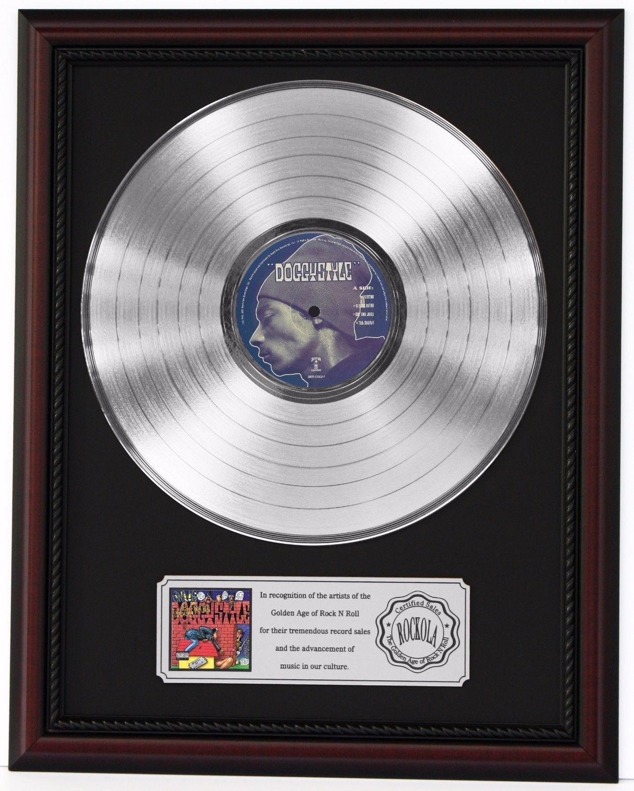 SNOOP DOGG PLATINUM LP RECORD FRAMED CHERRYWOOD DISPLAY 