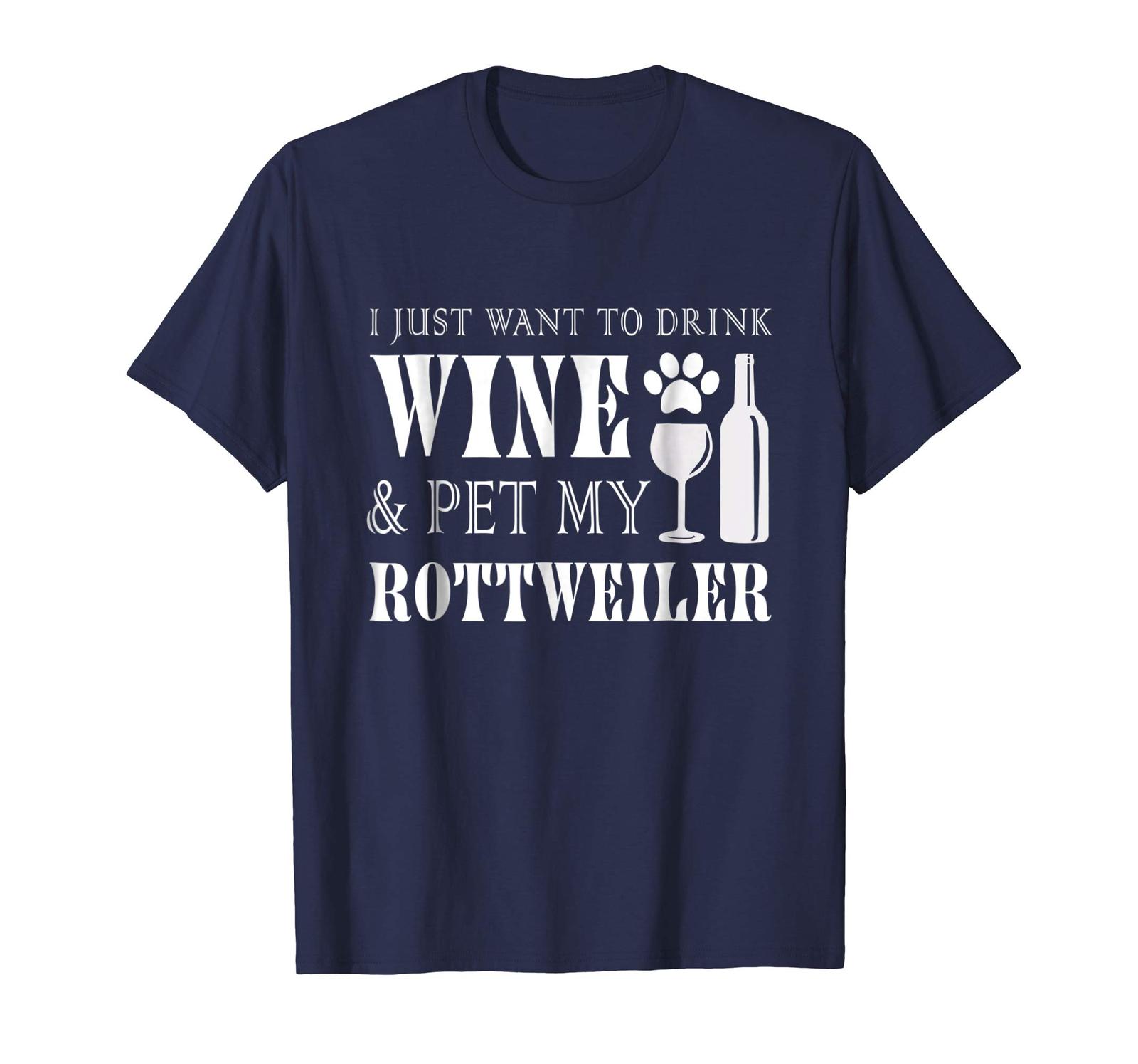 Dog Fashion - Wine and Rottweiler Shirt Dog Mom or Dog Dad Gift Men