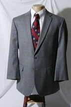 Tom James Men's Gray Herringbone Overcheck Sport Coat Jacket Blazer Size 43R - $79.15