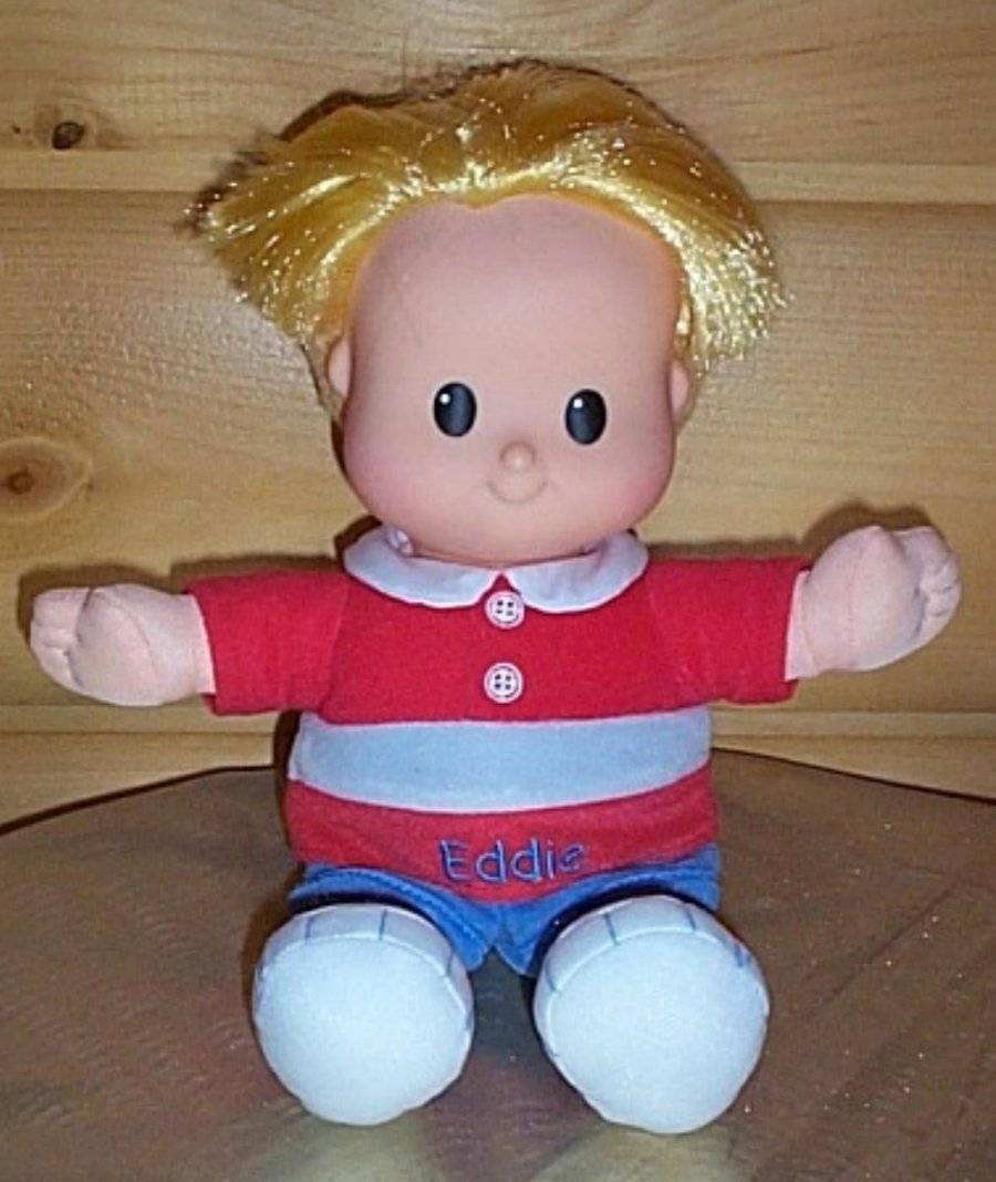 Fisher Price Little People BLONDE EDDIE in SPACE SHIRT Student Boy w/ SODA CUP 