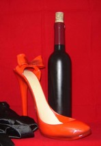 Red Stiletto Shoe Wine Bottle Holder Polyresin Sexy Woman Bar Bachelorette Gift image 1