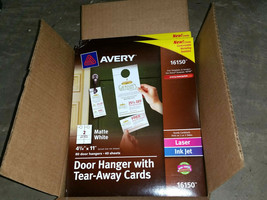 Lot-5pks AVERY Door Hanger with Tear Away Cards 16150 80/pk laser inkjet... - $49.99