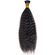 Kinky Straight I Tip Human Hair Extension Pre Bonded Brazilian Remy Hair Micro L - $74.25
