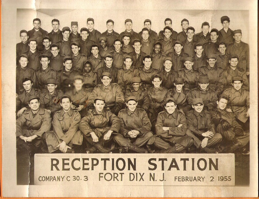 US 1955 MILITARY RECEPTION STATION COMPANY C 30.3 FORT DIX N.J. PHOTO