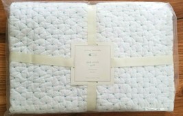 Pottery Barn Baby PICK STITCH QUILT Toddler White/Blue NEW WITH TAGS #M18 - $49.99